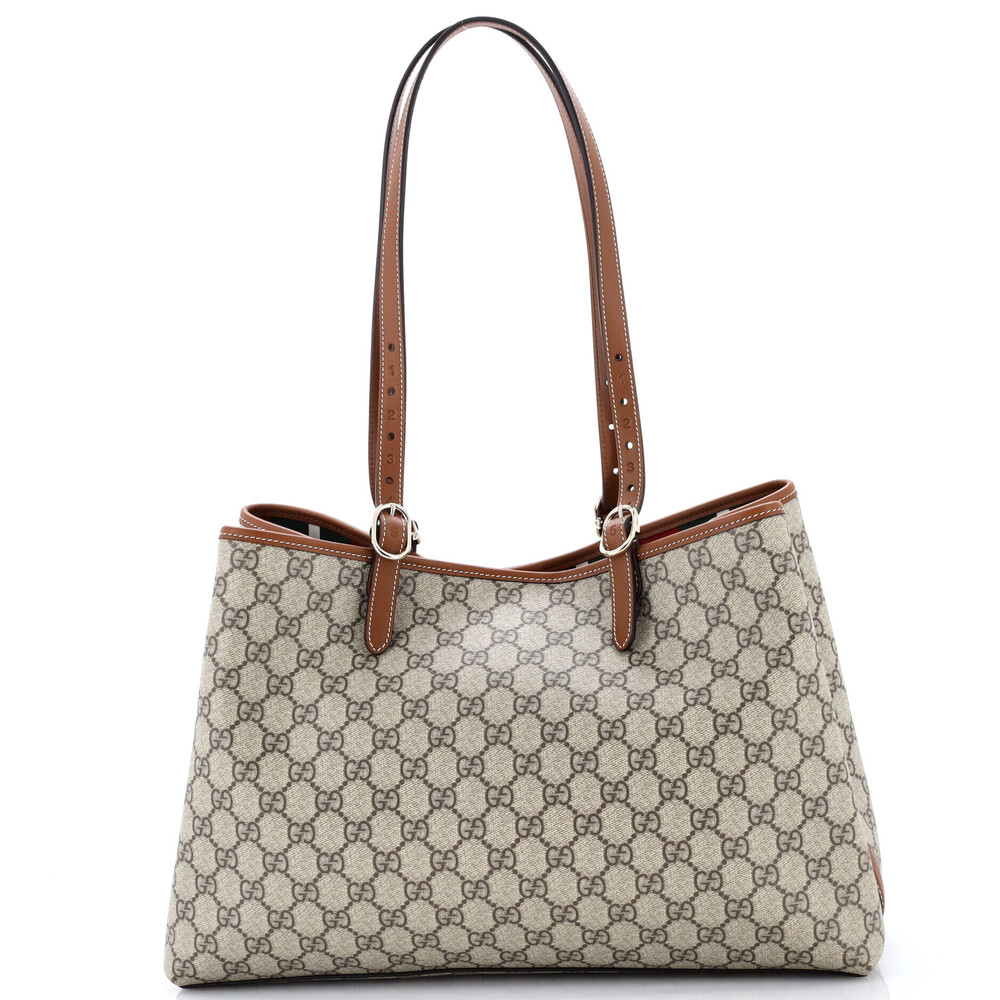 Gucci Large Emblem Tote GG Coated Canvas
